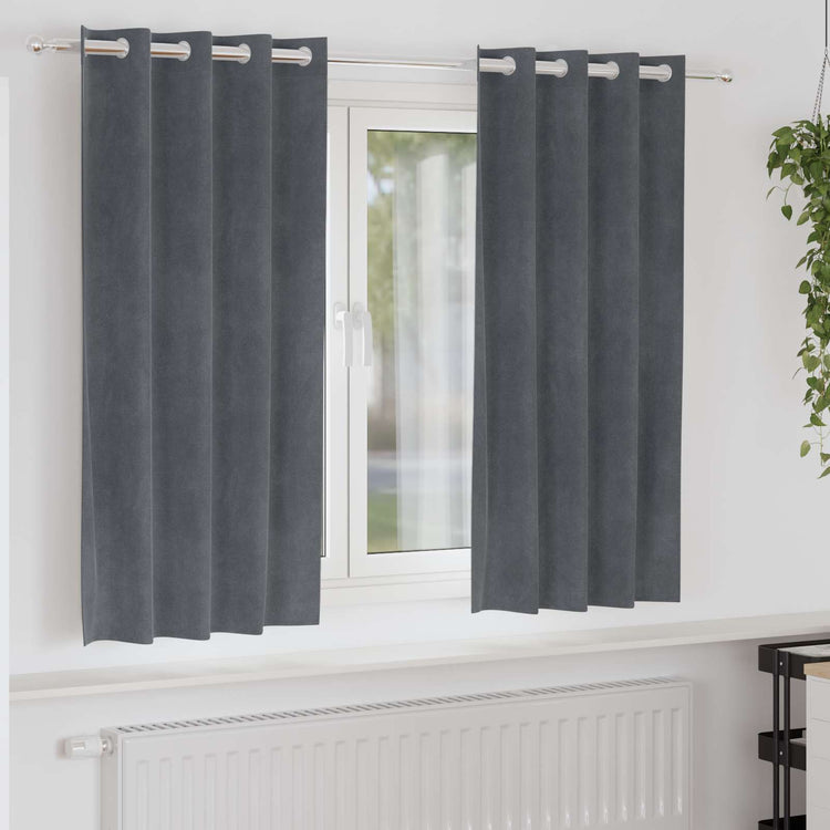 Vidaxl gordijnen 2 st lichtgrijs 140 x 175 cm fluweel