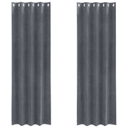 Vidaxl gordijnen 2 st lichtgrijs 140 x 225 cm fluweel - afbeelding 2