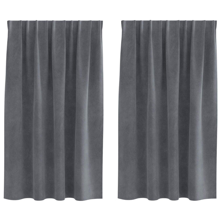 Vidaxl verduisterende gordijnen 2 pcs lichtgrijs 140 x 140 cm fluweel