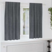 Vidaxl gordijnen 2 st lichtgrijs 140 x 175 cm fluweel - afbeelding 1