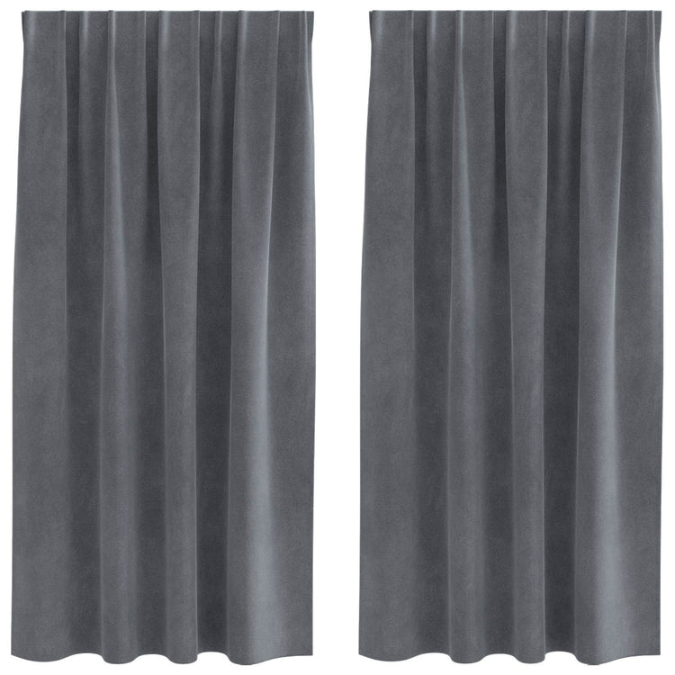 Vidaxl verduisterende gordijnen 2 pcs lichtgrijs 140 x 175 cm fluweel