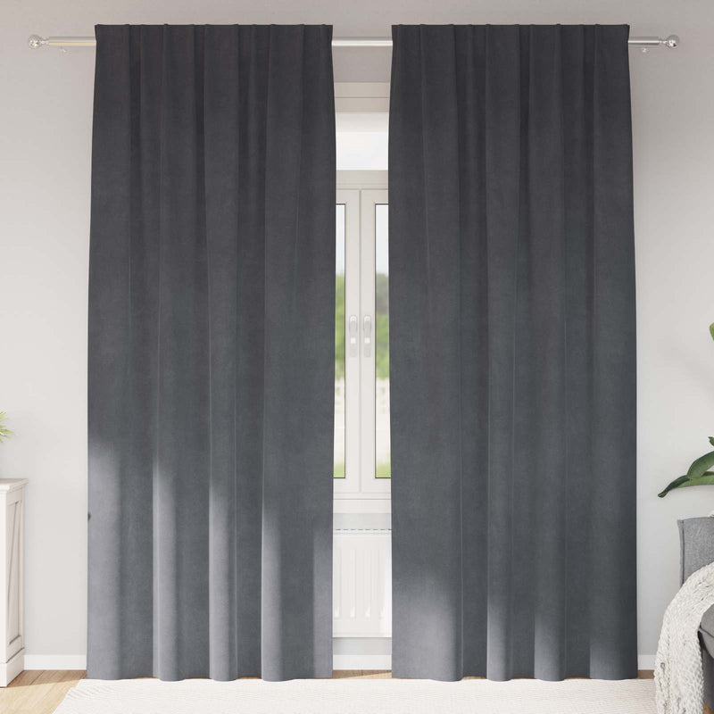 Vidaxl verduisterende gordijnen 2 pcs lichtgrijs 140 x 225 cm fluweel
