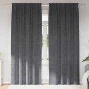 Vidaxl gordijnen 2 st lichtgrijs 140 x 245 cm fluweel - afbeelding 1