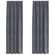 Vidaxl gordijnen 2 st lichtgrijs 140 x 245 cm fluweel - afbeelding 2