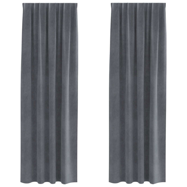 Vidaxl verduisterende gordijnen 2 pcs lichtgrijs 140 x 245 cm fluweel