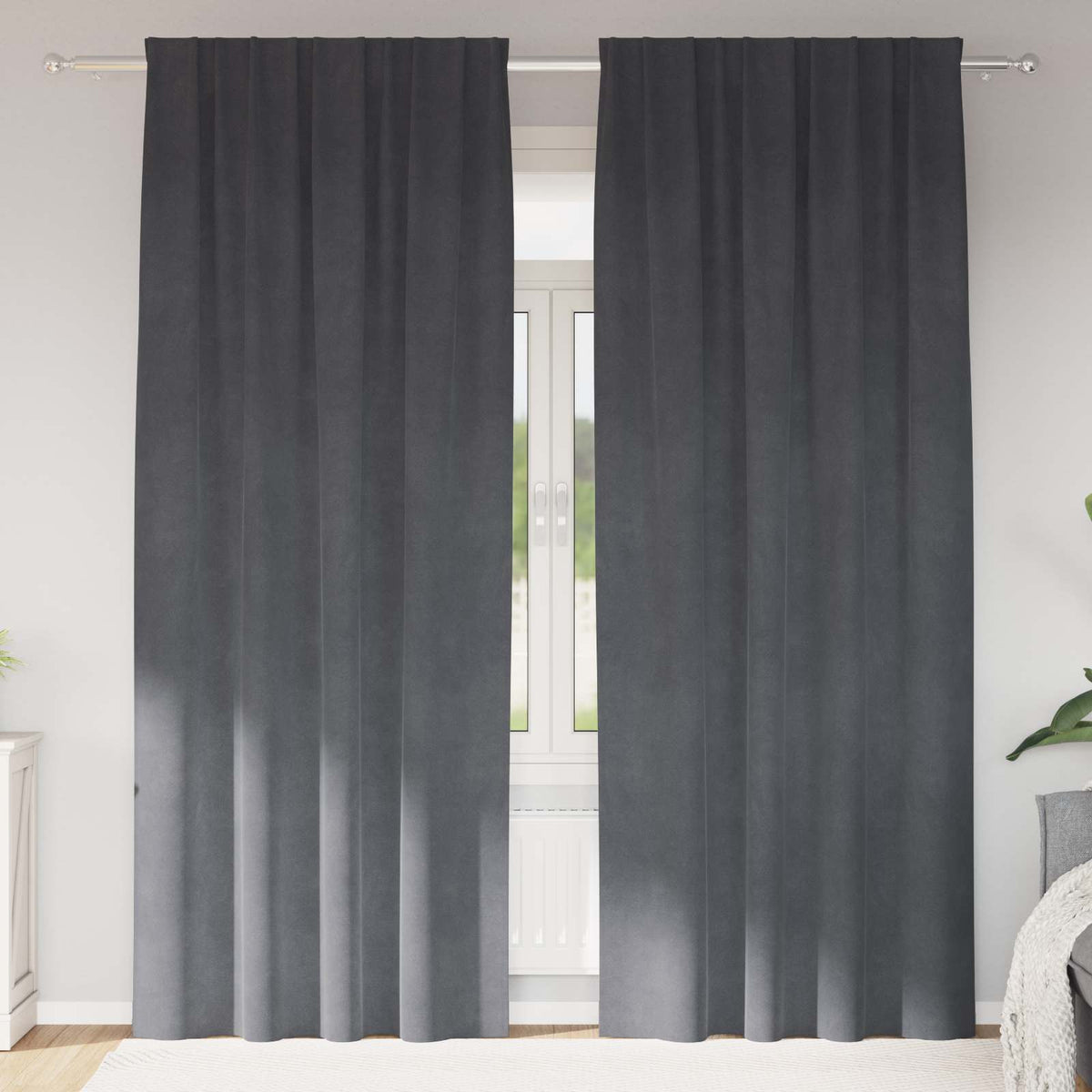 Vidaxl verduisterende gordijnen 2 pcs lichtgrijs 140 x 260 cm fluweel