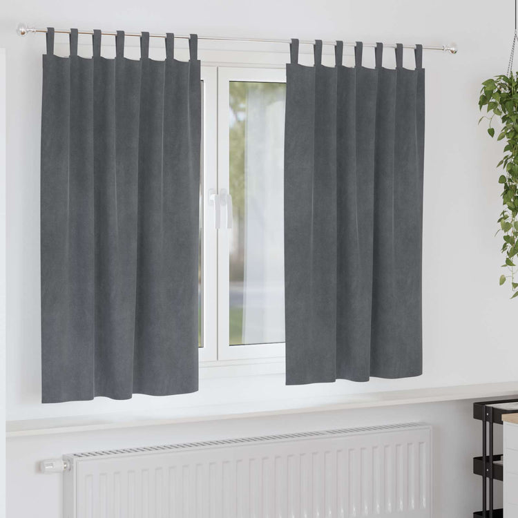Vidaxl verduisterende gordijnen 2 pcs lichtgrijs 140 x 175 cm fluweel