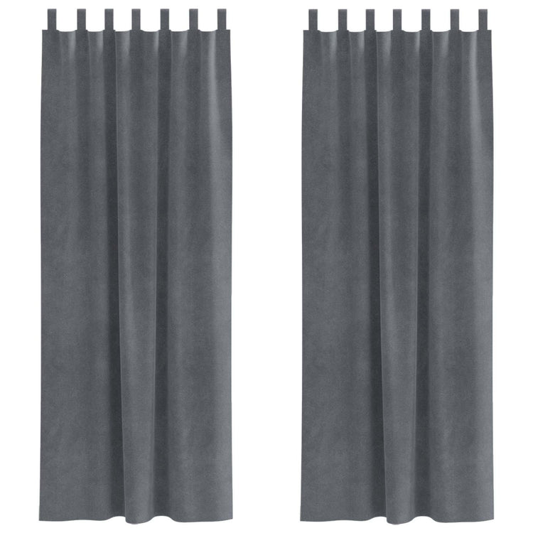 Vidaxl gordijnen 2 st lichtgrijs 140 x 225 cm fluweel
