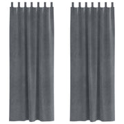 Vidaxl gordijnen 2 st lichtgrijs 140 x 260 cm fluweel - afbeelding 2