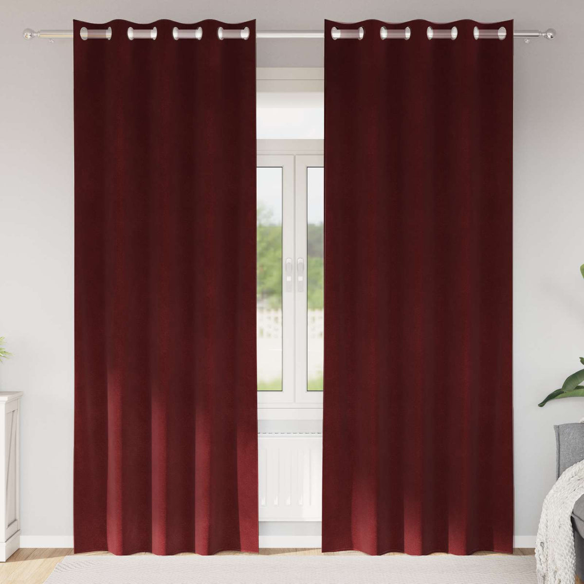 Vidaxl gordijnen 2 st wijnrood 140 x 245 cm fluweel