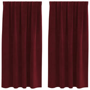 Vidaxl gordijnen 2 st wijnrood 140 x 175 cm fluweel - afbeelding 2