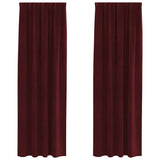 Vidaxl gordijnen 2 st wijnrood 140 x 225 cm fluweel - afbeelding 2