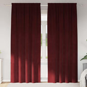 Vidaxl gordijnen 2 st wijnrood 140 x 245 cm fluweel - afbeelding 1