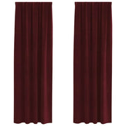 Vidaxl gordijnen 2 st wijnrood 140 x 260 cm fluweel - afbeelding 2