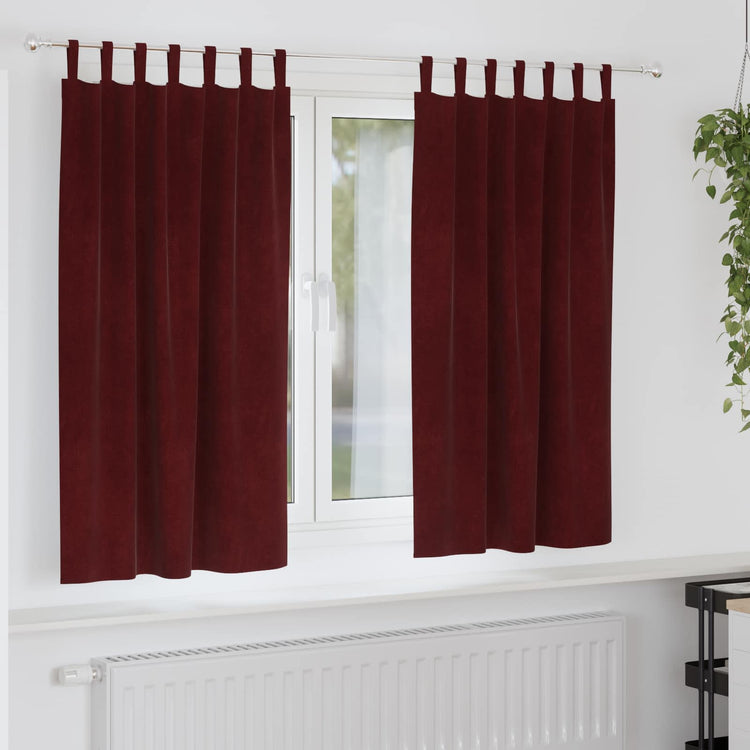 Vidaxl gordijnen 2 st wijnrood 140 x 175 cm fluweel