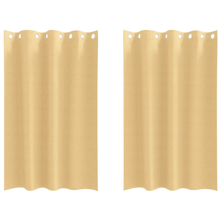 Vidaxl zwart-out gordijnen met ringen 2 st beige 175 x 140 cm