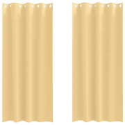 Vidaxl zwart-out gordijnen met ringen 2 st beige 245 x 140 cm - afbeelding 2