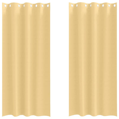 Vidaxl zwart-out gordijnen met ringen 2 st beige 245 x 140 cm