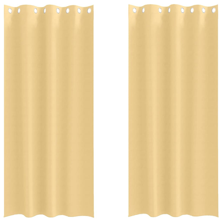 Vidaxl zwart-out gordijnen met ringen 2 st beige 260 x 140 cm