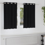 Vidaxl zwart-out gordijnen met ringen 2 pcs zwart 140 x 140 cm - afbeelding 1