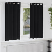 Vidaxl zwart-out gordijnen met ringen 2 st zwart 175 x 140 cm - afbeelding 1