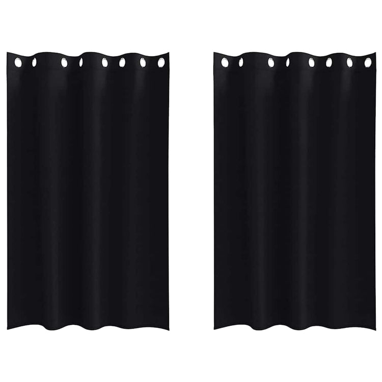 Vidaxl zwart-out gordijnen met ringen 2 st zwart 175 x 140 cm