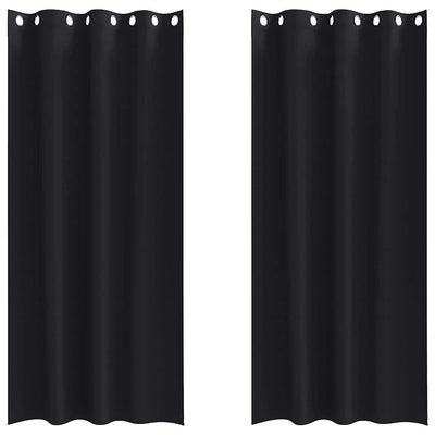 Vidaxl zwart-out gordijnen met ringen 2 st zwart 225 x 140 cm