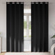 Vidaxl zwart-out gordijnen met ringen 2 st zwart 245 x 140 cm