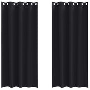 Vidaxl zwart-out gordijnen met ringen 2 st zwart 245 x 140 cm - afbeelding 2