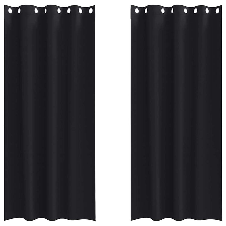 Vidaxl zwart-out gordijnen met ringen 2 st zwart 245 x 140 cm
