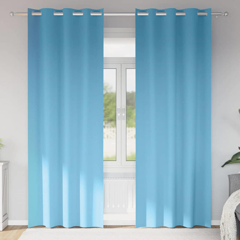 Vidaxl zwart-out gordijnen met ringen 2 pcs lichtblauw 245 x 140 cm
