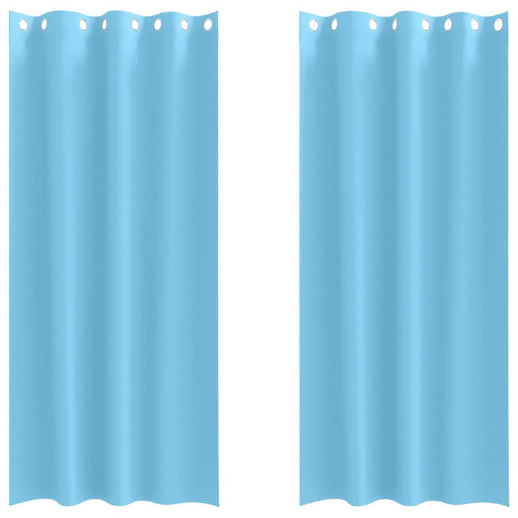 Vidaxl zwart-out gordijnen met ringen 2 st lichtblauw 245 x 140 cm