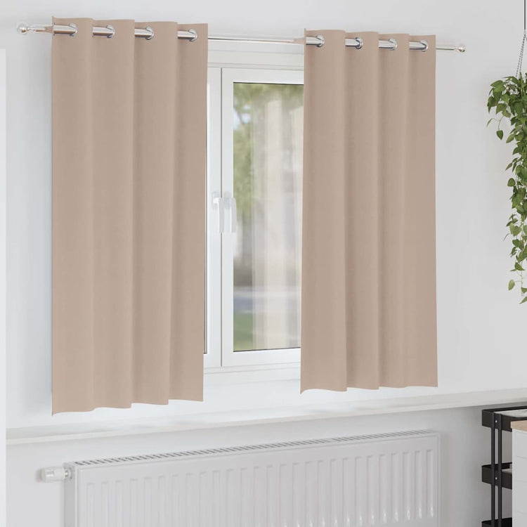 Vidaxl zwart-out gordijnen met ringen 2 pcs taupe 175 x 140 cm