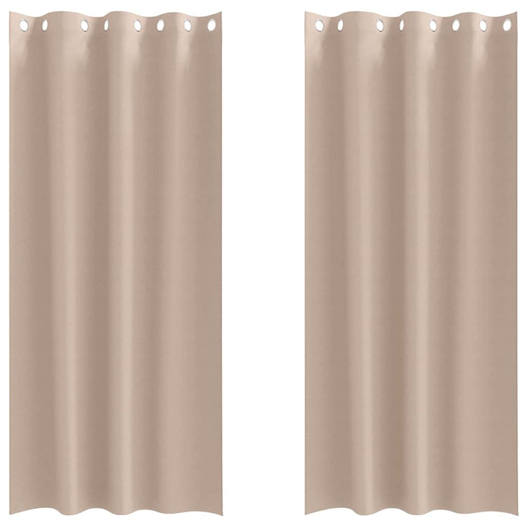 Vidaxl zwart-out gordijnen met ringen 2 st taupe 245 x 140 cm