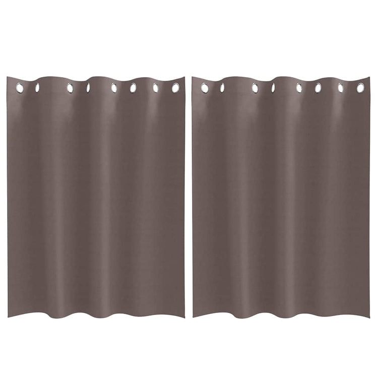 Vidaxl zwart-out gordijnen met ringen 2 pcs donkerbruin 140 x 140 cm