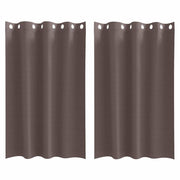 Vidaxl zwart-out gordijnen met ringen 2 st donkerbruin 175 x 140 cm - afbeelding 2