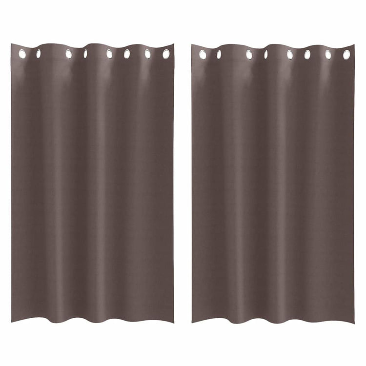 Vidaxl zwart-out gordijnen met ringen 2 st donkerbruin 175 x 140 cm