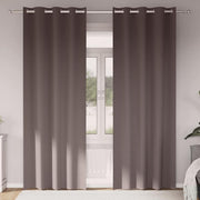 Vidaxl zwart-out gordijnen met ringen 2 st donkerbruin 225 x 140 cm - afbeelding 1