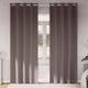 Vidaxl zwart-out gordijnen met ringen 2 st donkerbruin 225 x 140 cm