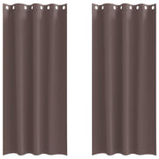 Vidaxl zwart-out gordijnen met ringen 2 st donkerbruin 260 x 140 cm - afbeelding 2