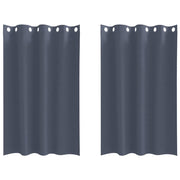 Vidaxl zwart-out gordijnen met ringen 2 st antraciet 175 x 140 cm - afbeelding 2