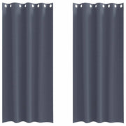 Vidaxl zwart-out gordijnen met ringen 2 st antraciet 225 x 140 cm - afbeelding 2