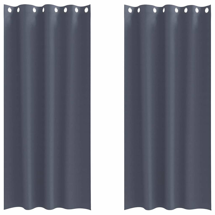 Vidaxl zwart-out gordijnen met ringen 2 st antraciet 225 x 140 cm