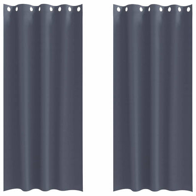 Vidaxl zwart-out gordijnen met ringen 2 st antraciet 245 x 140 cm