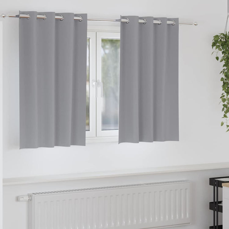 Vidaxl zwart-out gordijnen met ringen 2 pcs lichtgrijs 140 x 140 cm