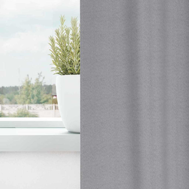 Vidaxl zwart-out gordijnen met ringen 2 st lichtgrijs 175 x 140 cm