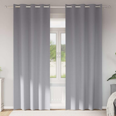 Vidaxl zwart-out gordijnen met ringen 2 st lichtgrijs 245 x 140 cm