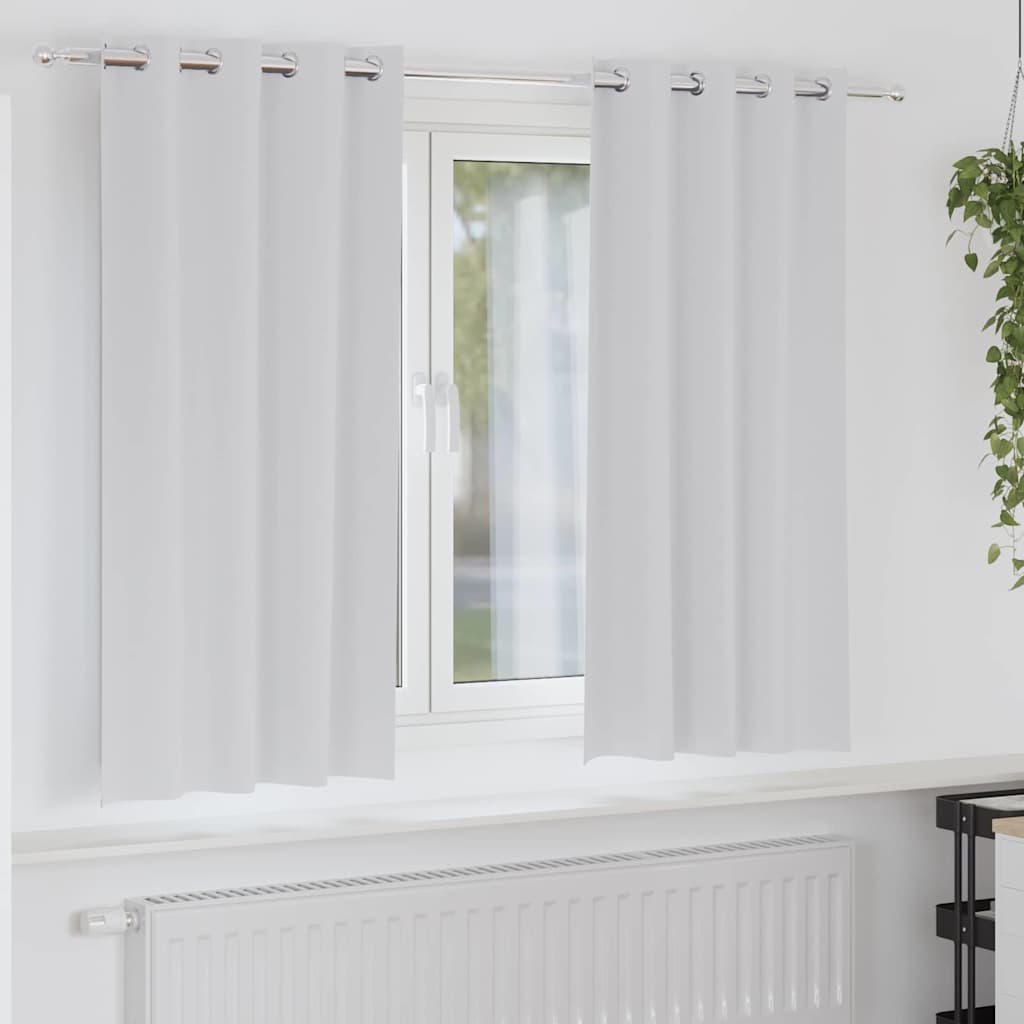 Vidaxl zwart-out gordijnen met ringen 2 st bleekgrijs 175 x 140 cm