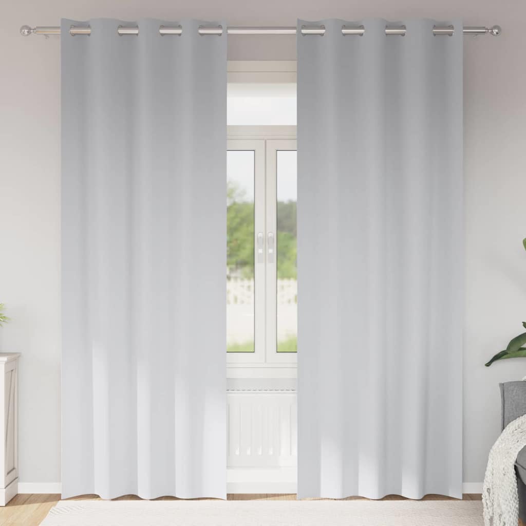 Vidaxl zwart-out gordijnen met ringen 2 st bleekgrijs 260 x 140 cm