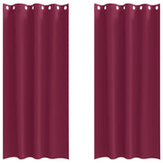 Vidaxl zwart-out gordijnen met ringen 2 st wijnrood 260 x 140 cm - afbeelding 2